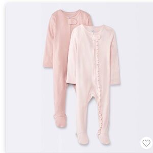 Cloud island 2-piece ribbed sleep & play footies